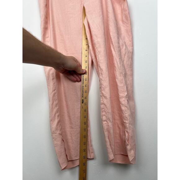 J. Jill Linen Stretch Womens Medium Pink Linen Viscose Pull On Ankle Pants - Picture 5 of 8